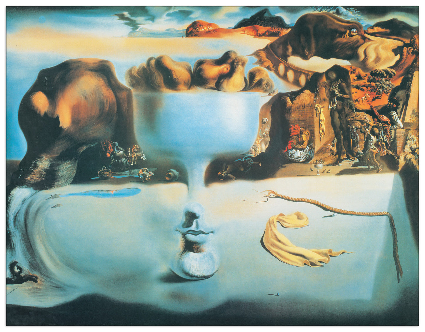 Apparition Of Face And Fruit Dish On A Beach cm 96x74