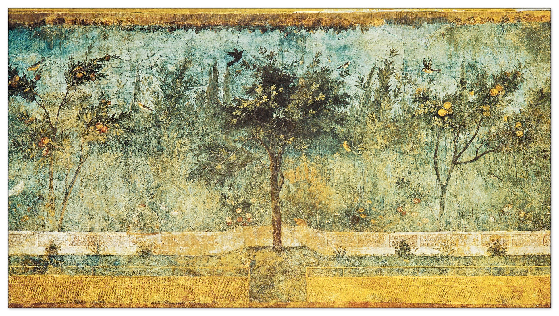Affresco Con Giardino cm 90x50