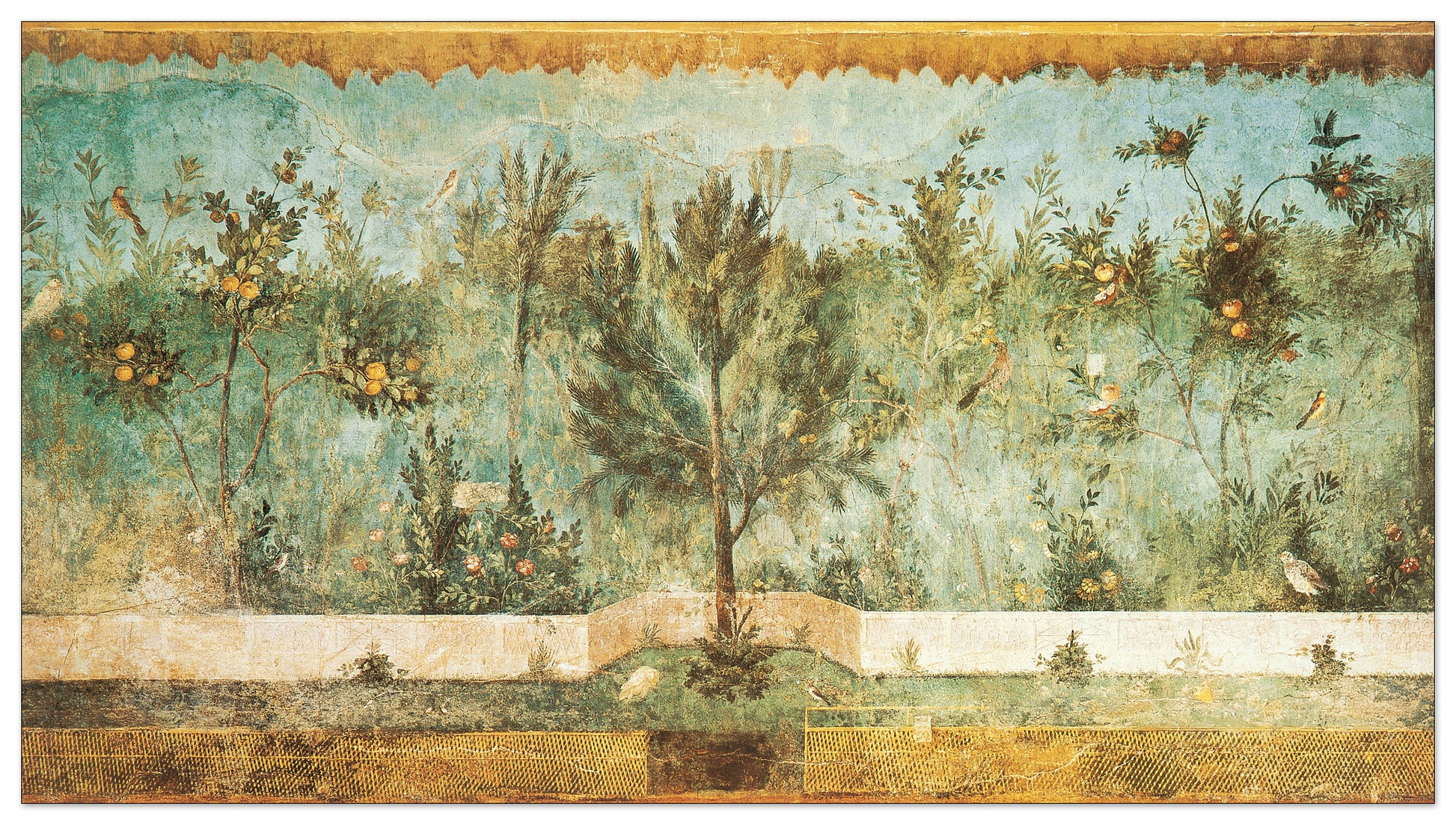 Affresco Con Giardino cm 90x50