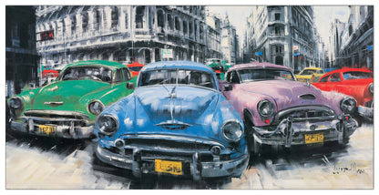 Classic American Cars In Havana cm 100x50