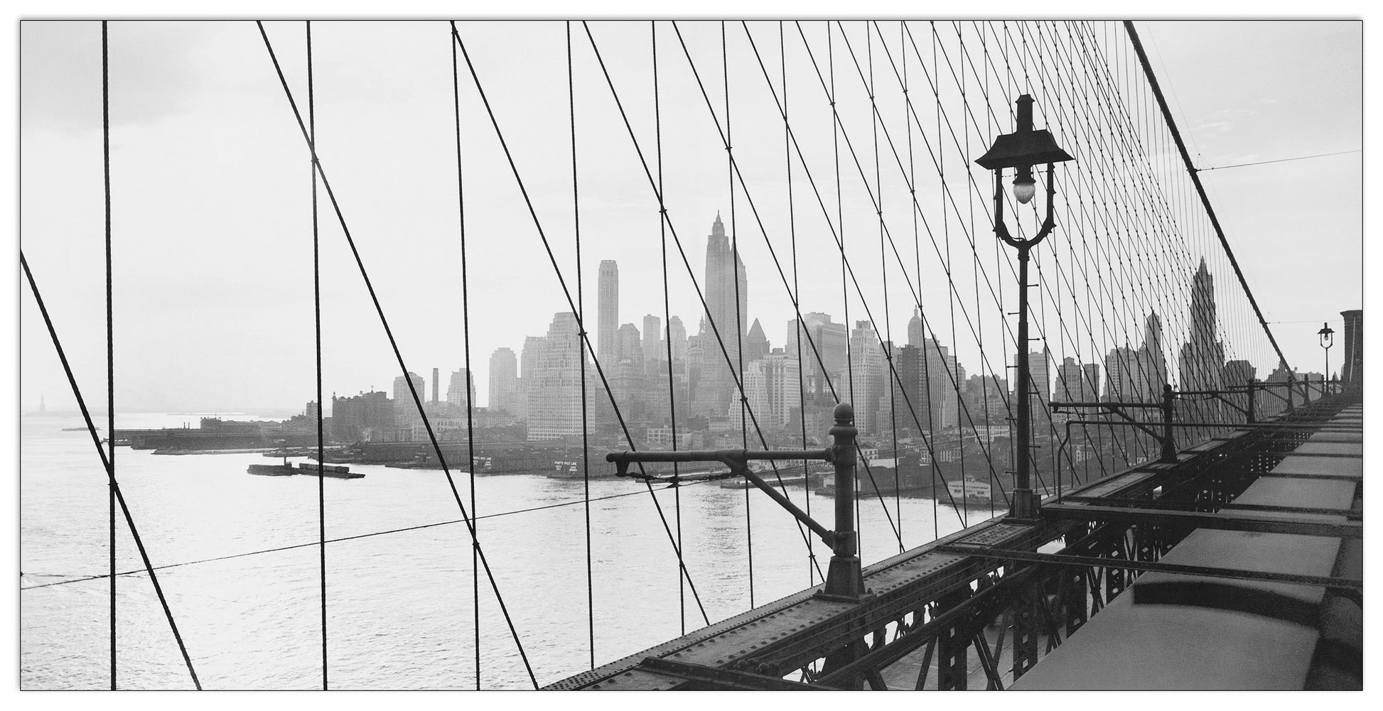 Manhattan See Throught Cables Of B.Bridge 1937 cm 100x50