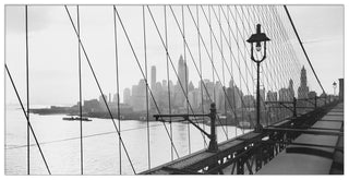 Manhattan attraverso i cavi del Ponte di Brooklyn 1937 - cm 100x50 - Pannello in MDF