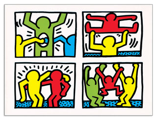Homage to HARING - Pop Shop Quad 1, 1987 - cm 36x27 - Pannello in MDF