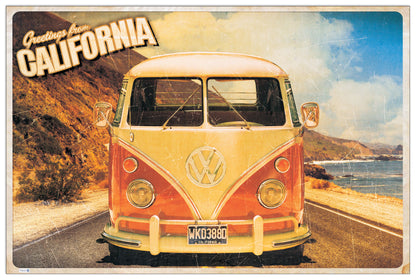 Greetings from California VW Camper van cm 90x60