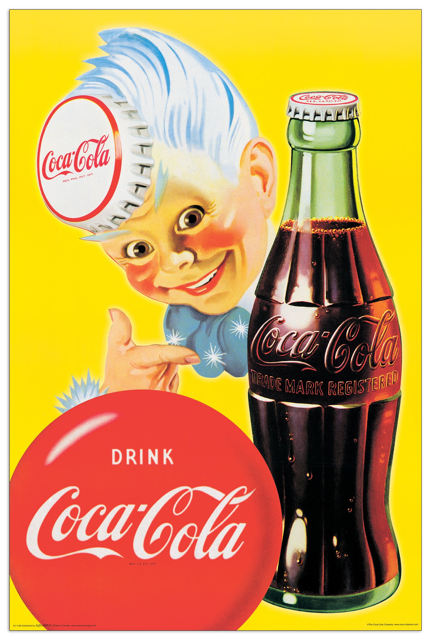 Coca Cola Gloss Black Framed Coke Sprite cm 60x90