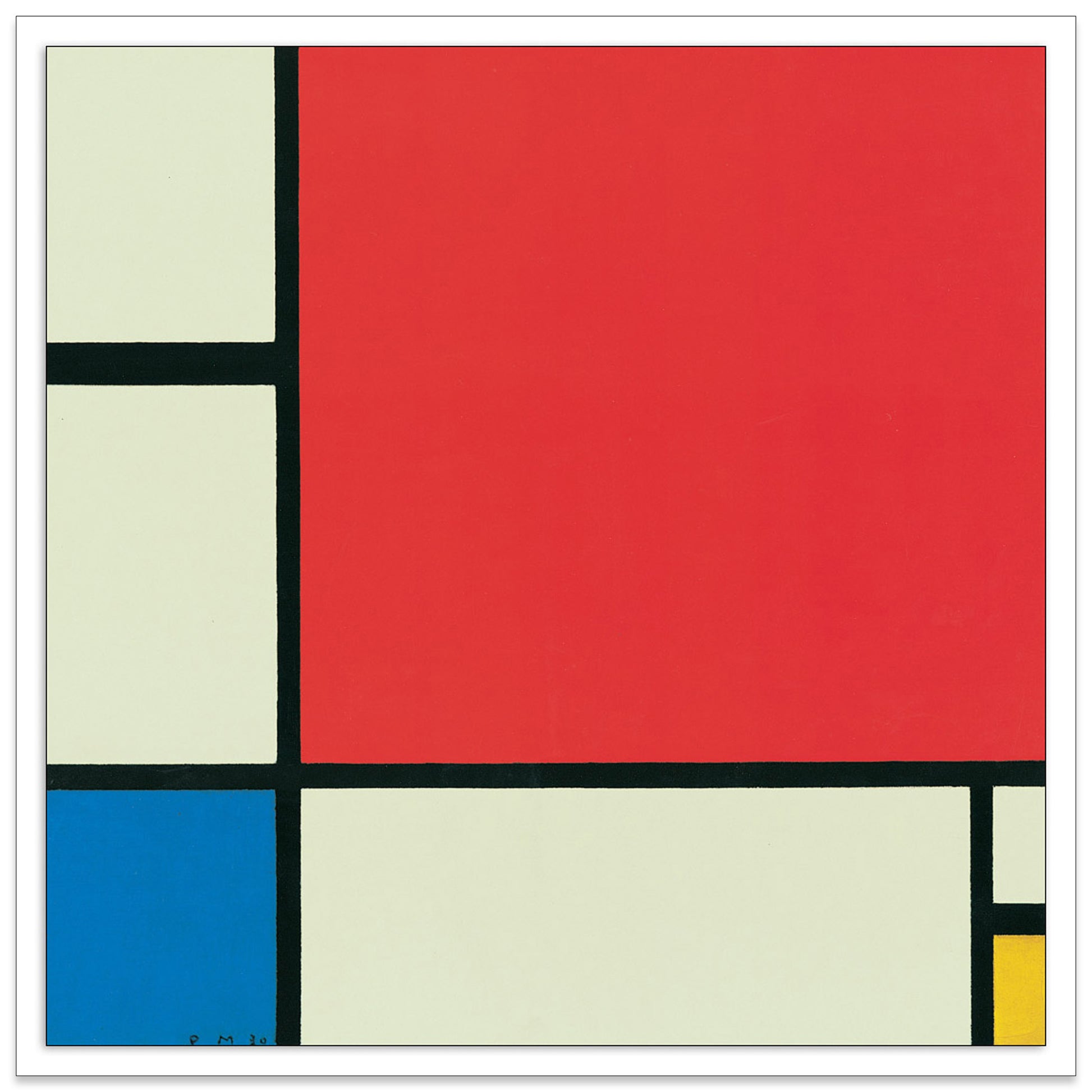 Composizione In Rosso, Blu E Giallo cm 30x30