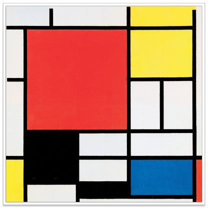 Komposition mit rot,gelb, blau und schwarz cm 30x30
