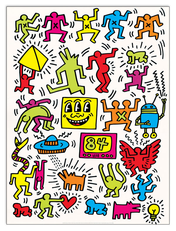 Homage to HARING - Senza titolo 1984 - cm 60x80 - Pannello in MDF