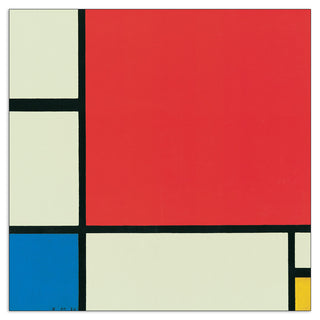 Homage to MONDRIAN - Composizione in rosso, blu e giallo - cm 50x50 - Pannello in MDF