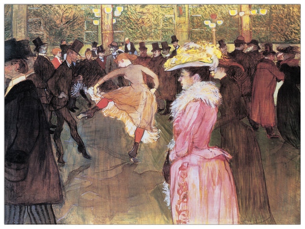 Homage to Toulouse lautrec - Ballo al Moulin Rouge - cm 80x60 - Pannello in MDF