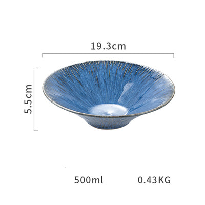 Piatto ceramica blu