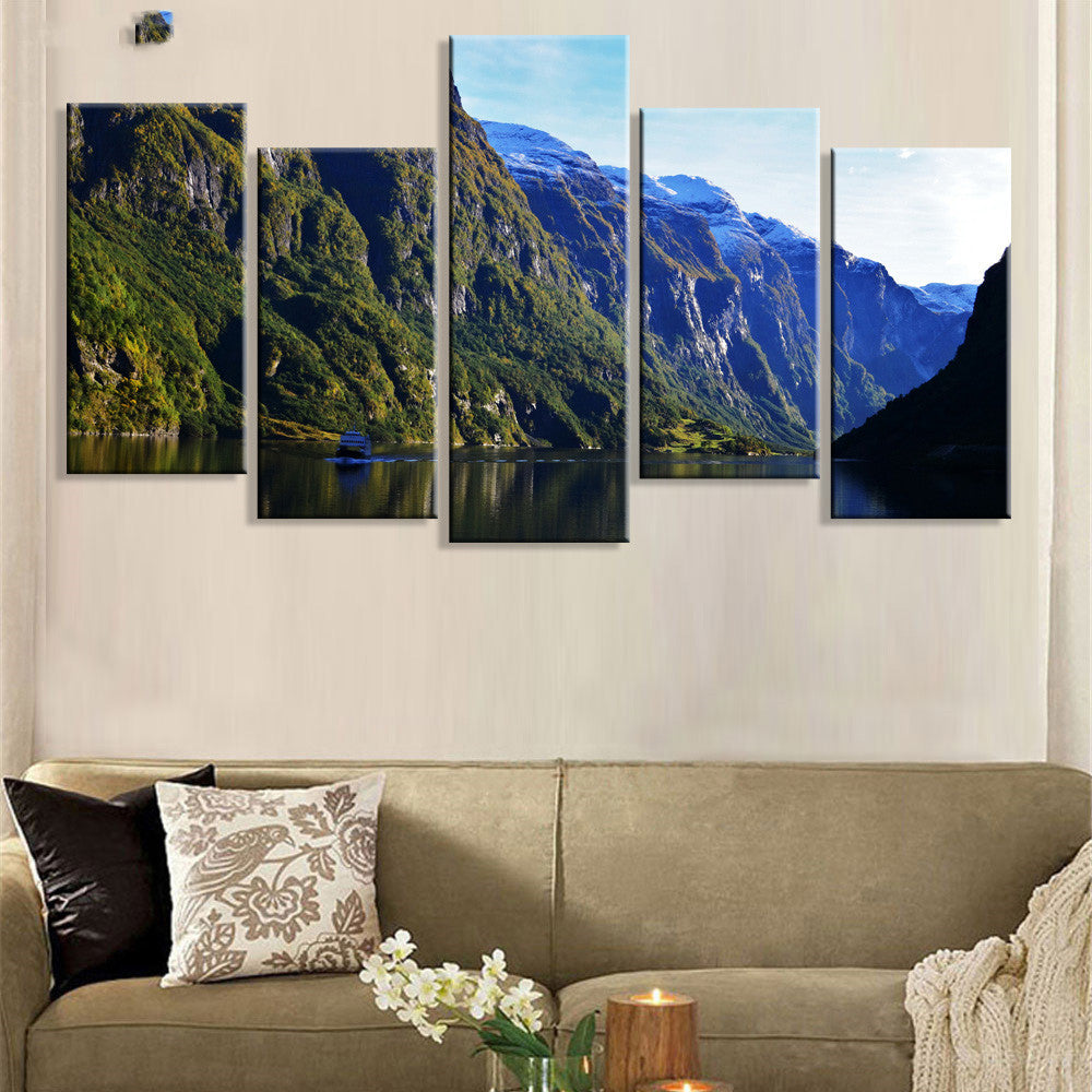 Quadro su tela Lago di montagna al tramonto