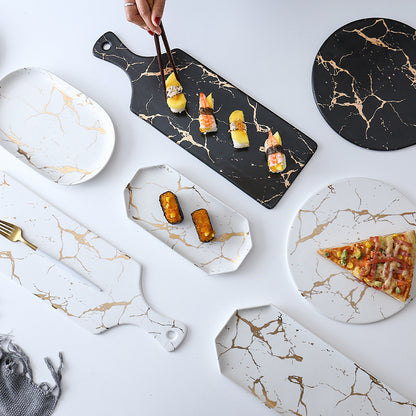 Vassoio ceramica con marmo