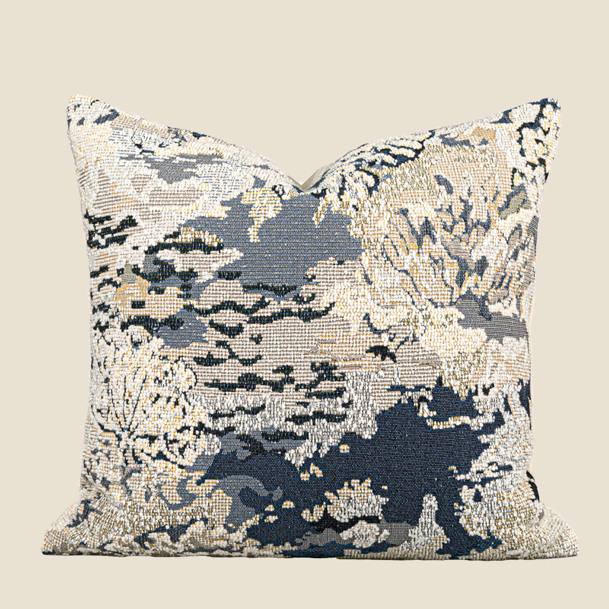 Cuscino quadrato fiori blu scuro