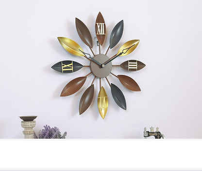 Orologio da parete Foglie dorate art déco