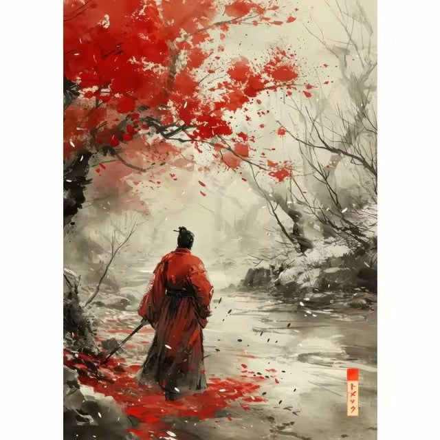 Quadro geisha cartoon