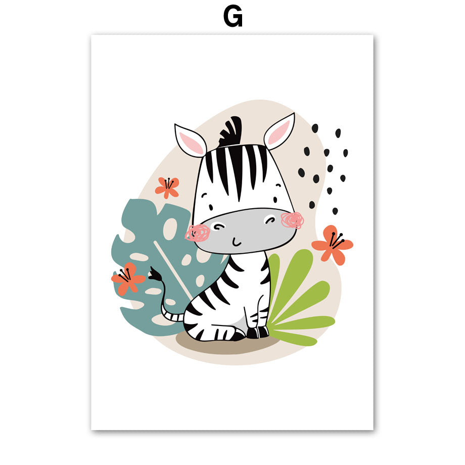 Poster Zebra leopardo panda carini