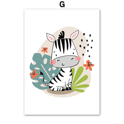 Poster Zebra leopardo panda carini