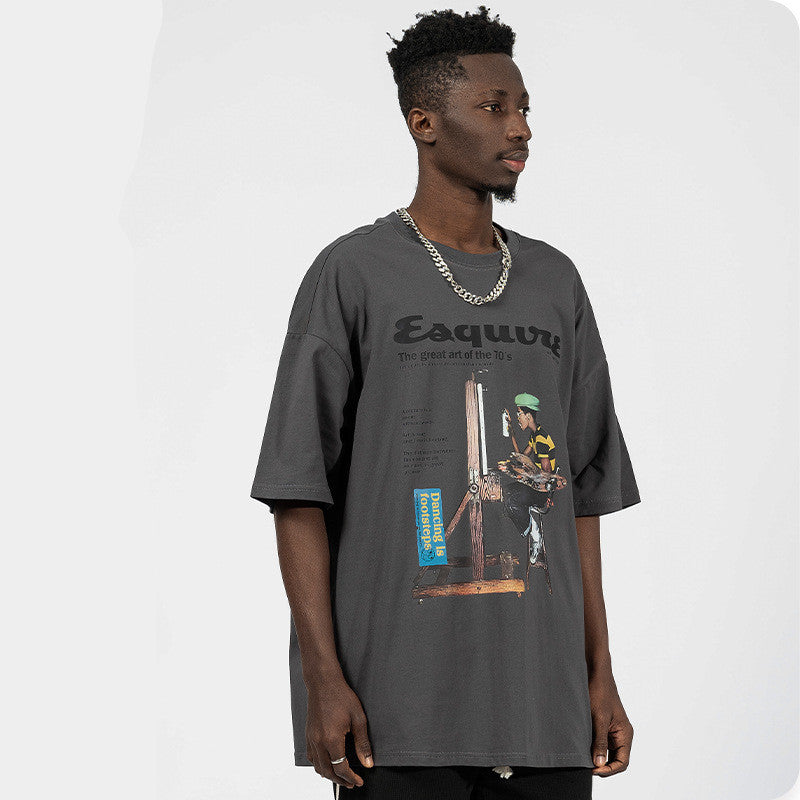 T-shirt Dipinto Retro