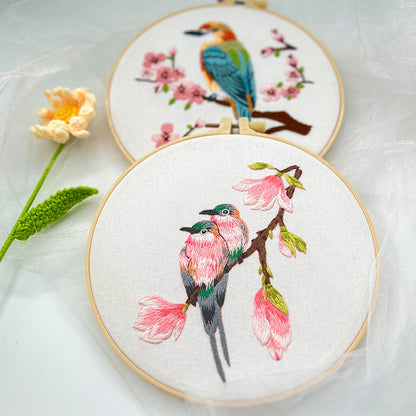 Kit ricamo fiori e uccelli