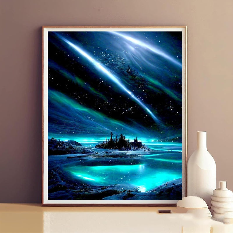 Quadro diamanti notte marina