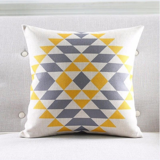 Cuscino lino righe geometriche