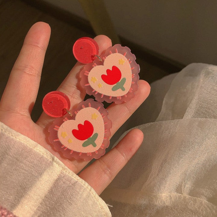 Orecchini fiori dipinti
