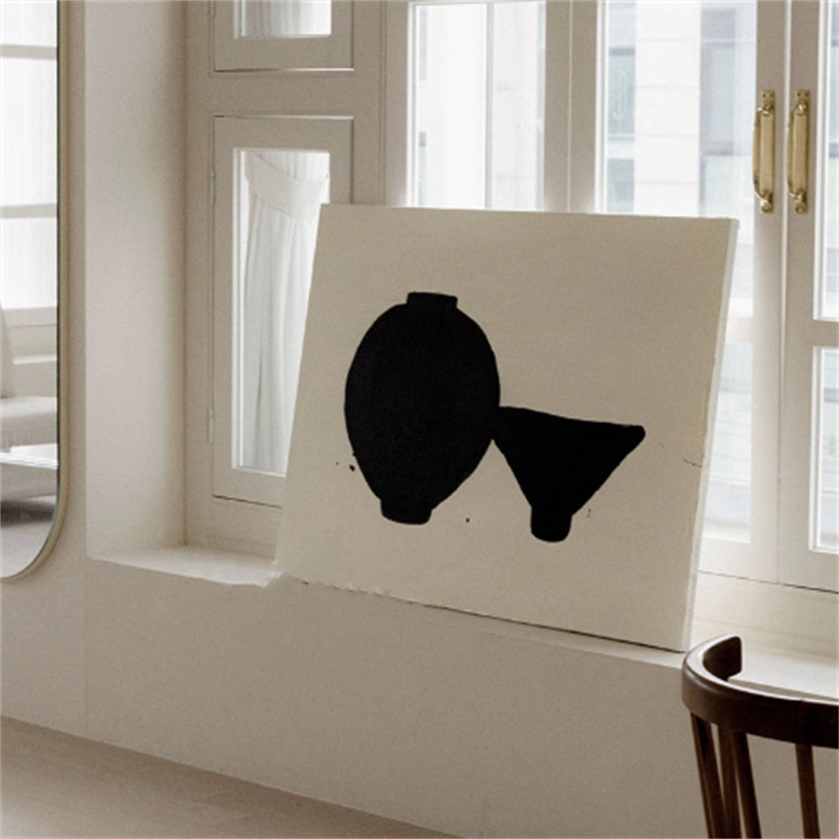 Tela astratta bianco nero