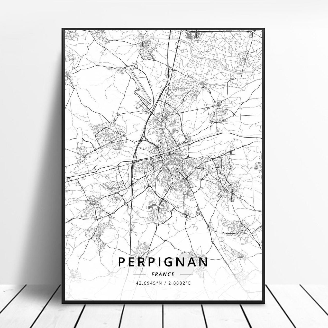 Poster Mappa Città Francesi