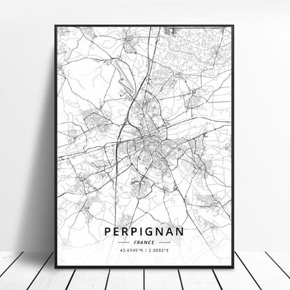 Poster Mappa Città Francesi