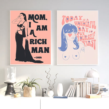 Quadro femminista vintage