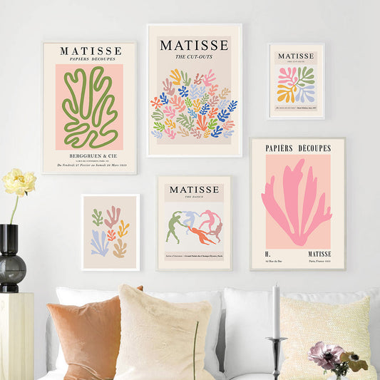 Quadro su tela Matisse foglie e fiori colorati