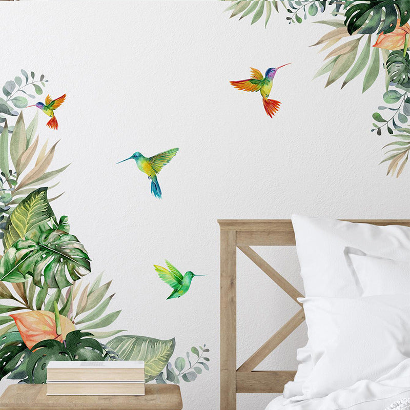 Adesivo pianta colibrì