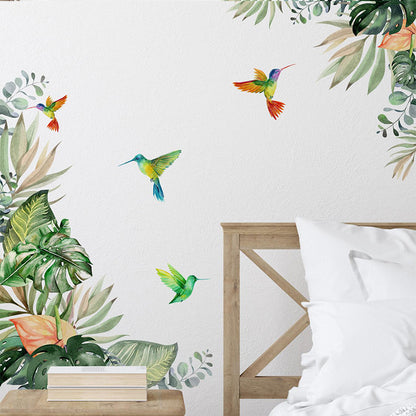 Adesivo pianta colibrì