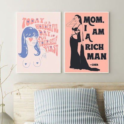 Quadro femminista vintage
