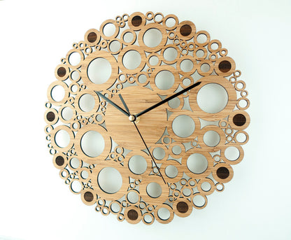 Orologio da parete Legno cerchi forati