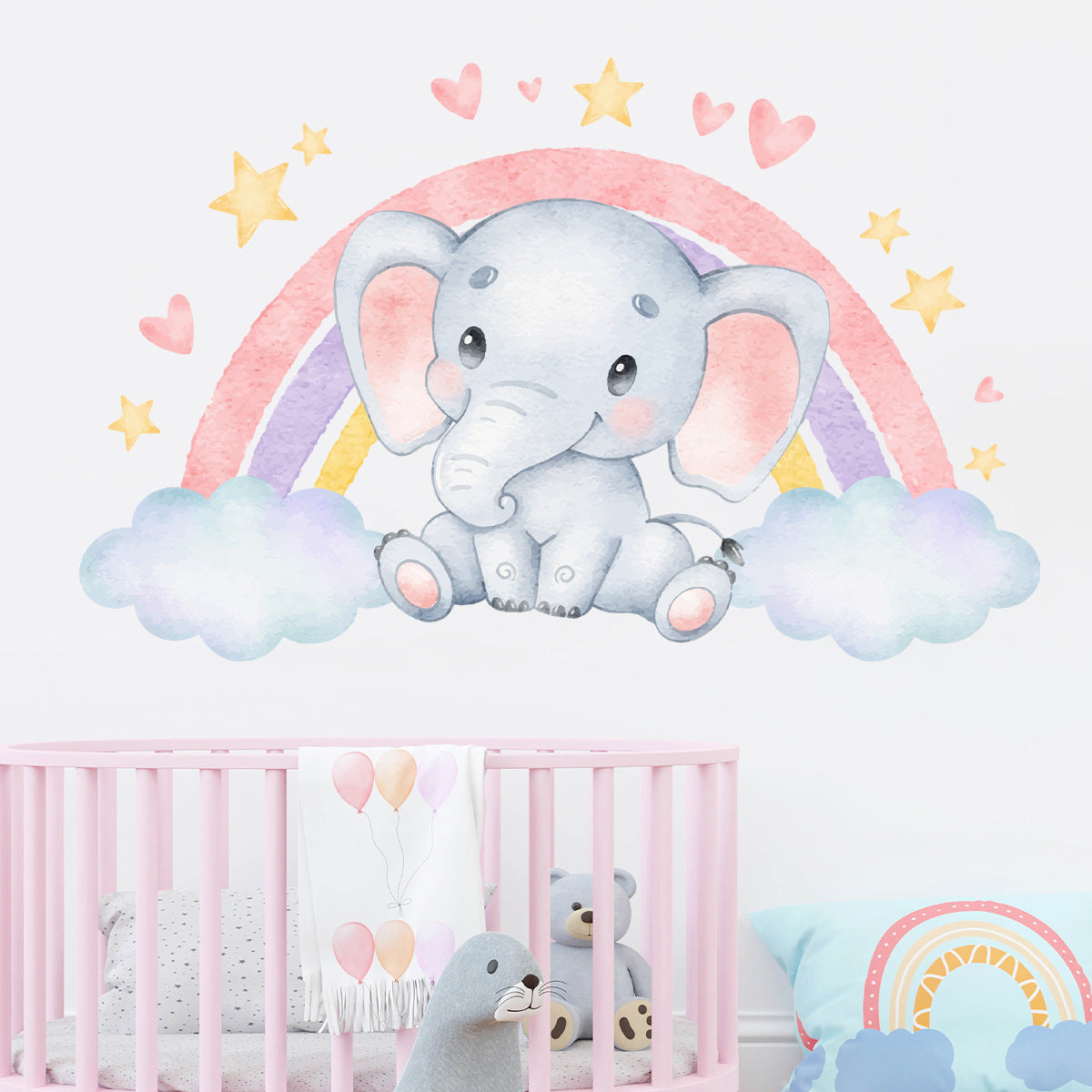 Adesivo elefante arcobaleno