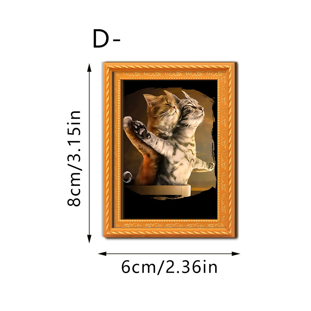 Cornice legno gatti dipinti