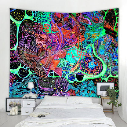 Arazzo Funghi visi pop art arcobaleno