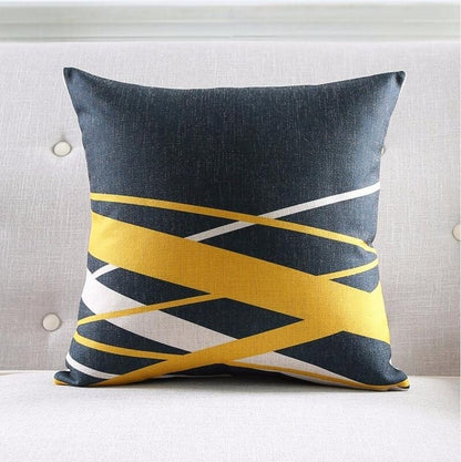 Cuscino lino righe geometriche