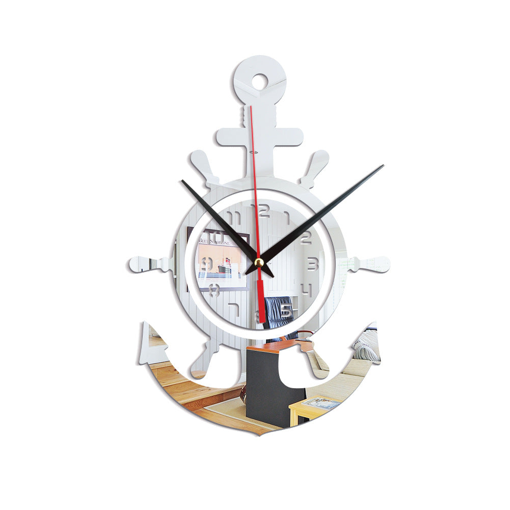 Orologio da parete Ancora nautica legno