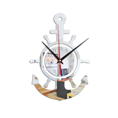 Orologio da parete Ancora nautica legno