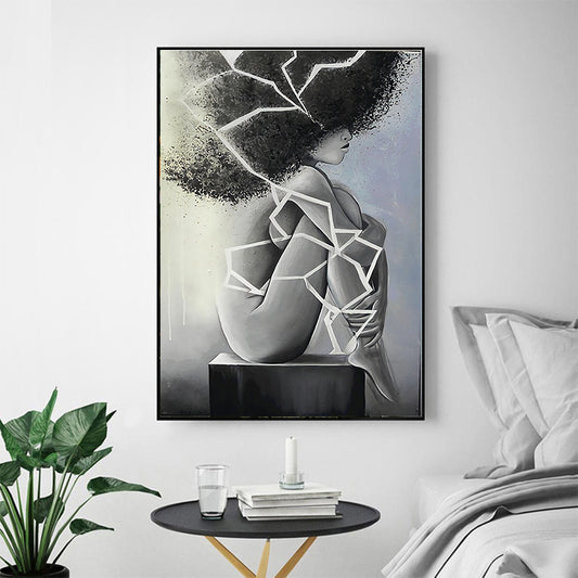 Quadro su tela Cielo con nuvole e luna