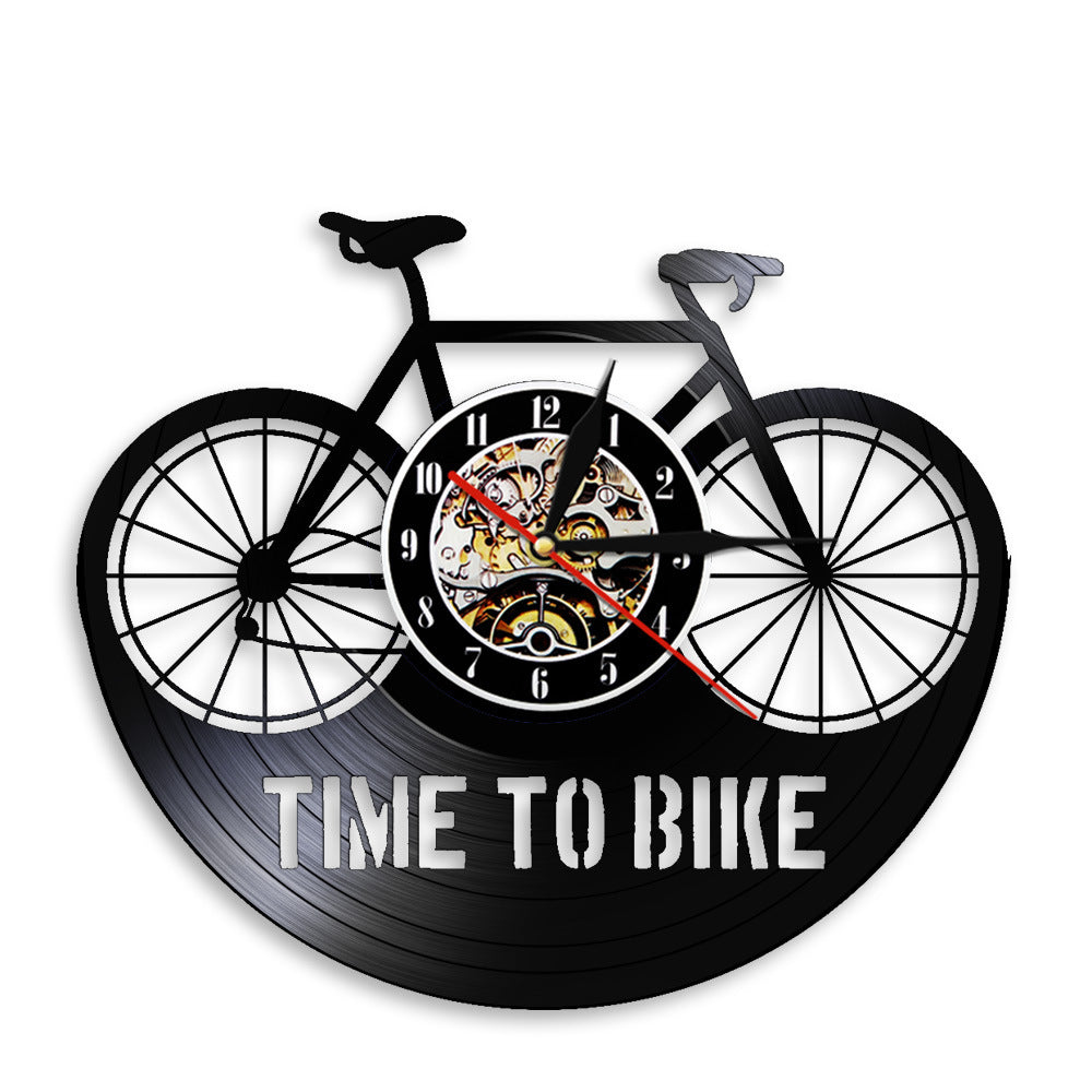 Orologio da parete Vinile bicicletta TIME TO BIKE