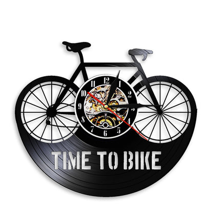 Orologio da parete Vinile bicicletta TIME TO BIKE