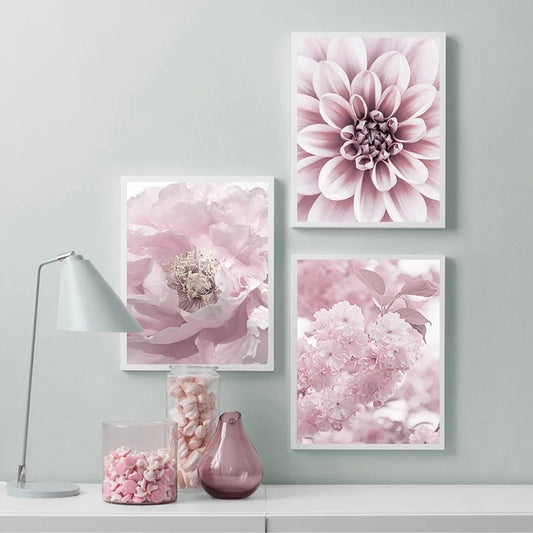 Quadro su tela Ciliegio rosa e peonia