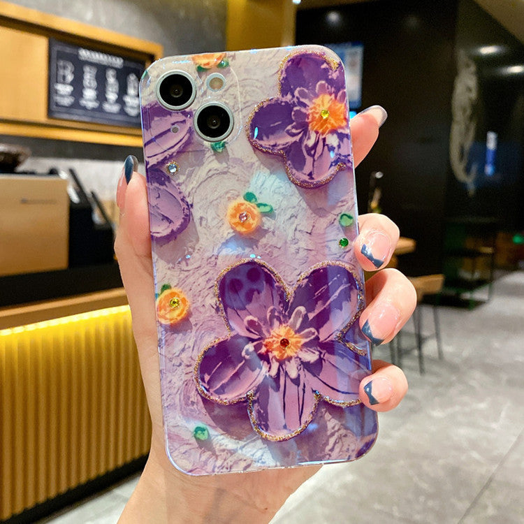 Custodia telefono fiori cristalli