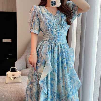 Vestito blu dipinto