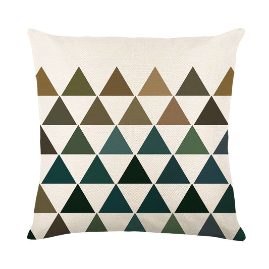 Copricuscino triangoli beige verde