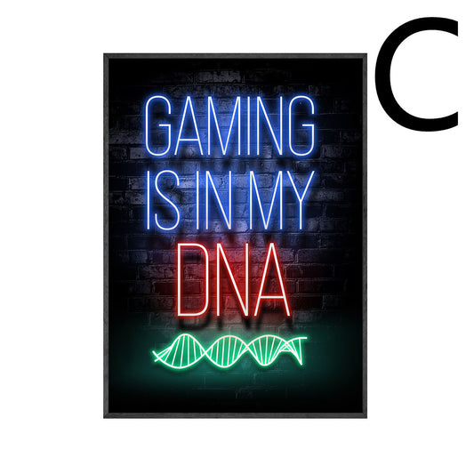 Quadro su tela Scritta neon GET A LIFE con cuori